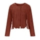 thumbnail image 4 of Puntoco Chaqueta con Solapa De Botones Y Borlas De Terciopelo De Cuero Temperamento para Mujer Cárdigan De Chaqueta con Borlas De Manga Larga De Color Sólido Puntoco Puntoco-1, 4 of 7