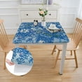 thumbnail image 2 of HAOXIT  Polyester Fabric Blue Floral s Washable Wrinkle Resistant Dining Outdoor Table Cloth for Kitchen Party Restaurant Picnic Home Decor 52*52, 2 of 7