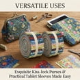 thumbnail image 4 of iMzoon 80 Pcs Jelly Roll Fabric Strips Vintage William Morris Flowers Quilting Fabric Roll Fabric Squares Jelly Patchwork Precut Strips Bundles for Materials Craft DIY Sewing Cloths, 4 of 11