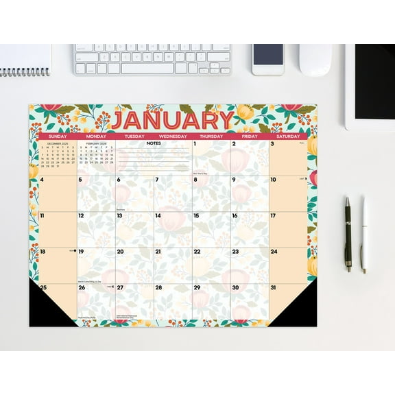 Spring Floral 2026 22" x 17" Large Monthly Deskpad