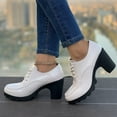 thumbnail image 6 of Wowcloth Lace-Up Chunky Heel Pumps for Women – Solid Color Design with Adjustable Ankle Straps, Commuter Ankle Boots for Office Footwear, 6 of 7