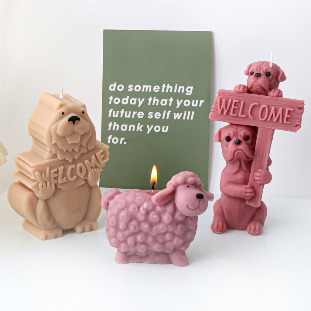 BQBQERT Cats Dog Shaped Silicone Molds Candle Molds for Epoxy Resin, Candle Soap Home Decoration, Plaster Decoration