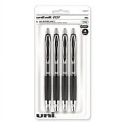 uni-ball Signo 207 Gel Pen, Retractable, Medium 0.7 mm, Black Ink, Translucent Black Barrel, 4/Pack (33960PP)
