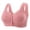 Pink, variant on Women's Floral Front Closure Bra Wire-Free Wide Strap Lace Trim Plus Size Neutral Comfort Push Up Everyday Bra,Purple (M)
