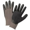West Chester Marketing B308949 Foam Nitrile Palm Coated Nylon Gloves - Small, Black & Gray