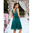 thumbnail image 5 of Women's Cocktail Dresses Prom Wedding Guest Short Bridesmaid Dresses Ruffle Hem Sleeveless Lace Formal Dress, 5 of 10