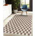 thumbnail image 4 of Checkers Game Decorative Rug, Geometric Grid Style Monochrome Squares in Traditional Game Board Design, Quality Carpet for Bedroom Dorm and Living Room, 6 Sizes, Dust Sepia, by Ambesonne, 4 of 4