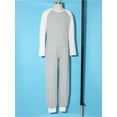 thumbnail image 4 of Hansber Special Needs Adaptive Clothing for Kids Boys Girls Color Block Anti-Strip Long Leg Jumpsuit with Back-Zip Grey 6, 4 of 7