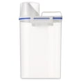 thumbnail image 2 of Contenedor hermético de plástico para almacenar alimentos secos, ideal para arroz, cereales y más, con tapa segura y diseño práctico, color blanco, capacidad de 2L., 2 of 6