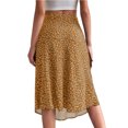 thumbnail image 4 of MAWCLOS Jupe Midi pour Femme Jupes Fendues Taille Haute Ample Plage Imprimé Floral Jaune m, 4 of 5