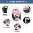 thumbnail image 5 of PVC Transparent Backpacks Clear Backpack for Travel and Outings Pink Checkered Pattern, 5 of 7