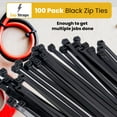 thumbnail image 3 of Zap Straps 100 Pack Nylon Zip Ties - With 50 Pounds Tensile Strength - Self Locking Cable Ties Black- Professional Grade Plastic Tie Wraps - Industry Pro Choice (14 Inch), 3 of 8