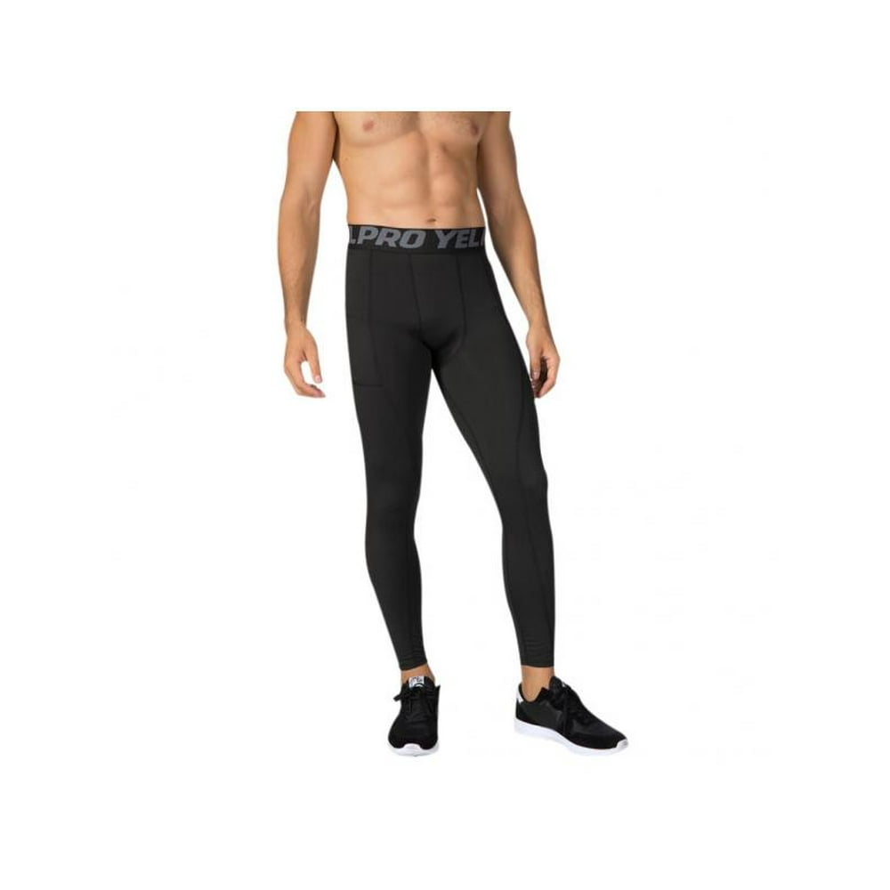 Topumt Topumt Men Sports Tights Running High Elastic Stitching Pants