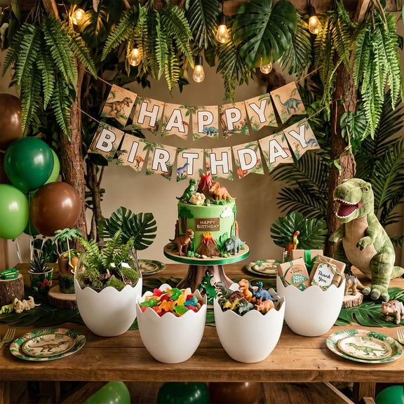 6 Pcs Mini Dinosaur Themed Party Decorations Creative Egg Shaped Plant Containers For Dinosaur Birthday Events Home Decor And DIY Craft Project Inspiration