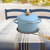 HAMPPLIES 1Set Table Insulation Pad Rectangular Black Wood Iron for Cooking Serving Hot Beverages Heat Resistant Mat