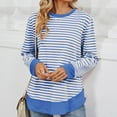 thumbnail image 5 of SHE IS Striped Sweatshirt Women Plus Size Womens Oversized Sweatshirt Crewneck Tunic Sweatshirts for Women Striped Long Sleeve Tops for Women Plus Size Dressy My Orders Placed, 5 of 6
