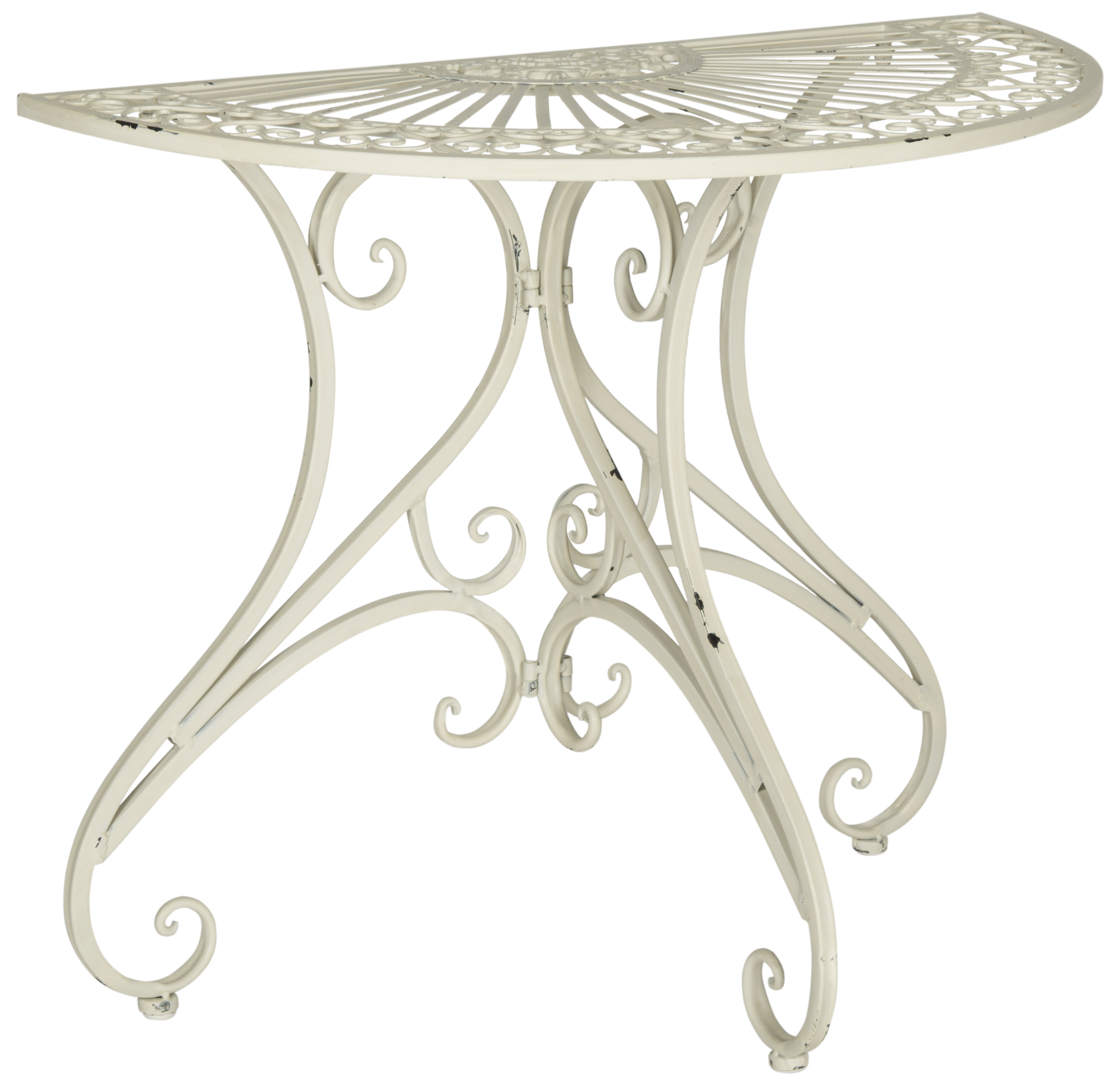SAFAVIEH Annalise Outdoor Patio Semi-Circle Accent Table, Antique White - image 2 of 5