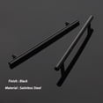 thumbnail image 3 of knobelite 12 Pack 224mm(8.8inch) Hole Centers Cabinet Handles Stainless Steel Kitchen Cabinet Door Handles and Pulls Cabinet Knobs Length 288mm(11.34inch) Matte Black, 3 of 5