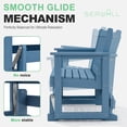 thumbnail image 3 of SERWALL Outdoor Glider Bench 2 Person, HDPE Material Weather-Resistant Rocking Chair Swings for Patio Porch Garden, Blue, 3 of 8
