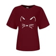 thumbnail image 4 of WEIWEN Women's Cute T Shirts Summer Tops for Women Loose Fit Cat Graphic Tees Dressy Casual Short Sleeve Tshirts Women's T-Shirts , XL, 4 of 4
