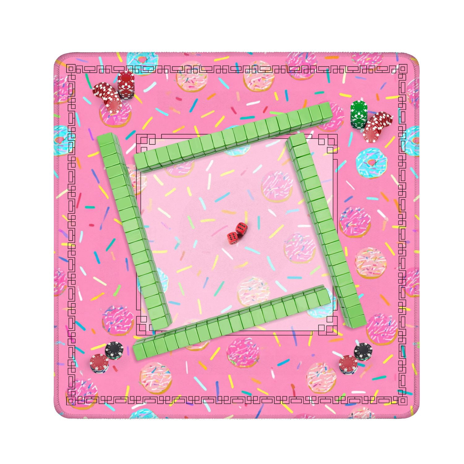Mahjong Mat 31.5" x 31.5" Sprinkles Seamless Colorful sprinkles solid Non-Slip Noise Reduction American Mahjong Tiles Table Cover for Dominoes Poker Card Board Games Gift