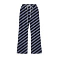 thumbnail image 4 of CLOISE Womens Capris with Pockets Stretch Wide Leg Pants Elastic High Waisted Palazzo Pants Petite Summer Casual Fashion Striped Pants Loose Lightweight Cropped Flowy Trousers Dark Blue 2XL, 4 of 5