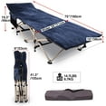 thumbnail image 3 of REDCAMP Padded Camping Cots for Adults 500lbs, Portable Folding Sleeping Cot with Mattress Pad, Heavy Duty Thick Frame for Outdoor Travel Indoor Home, Blue, 3 of 14