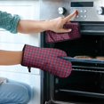 thumbnail image 2 of Red Blue Checkered Pattern Kitchen Oven Mitt and Pot Holder Sets 4 Pcs for Baking, Cooking and Grilling, Heat Resistant Up To 392 °F, 2 of 7