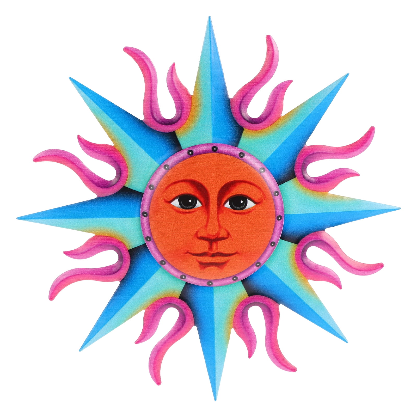 OUNONA Wall Sun Metal Face Art Hanging Rustic Hanging Decor Sunflower