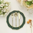thumbnail image 6 of Efavormart 10 Pack | 10" Hunter Emerald Green / White Plastic Party Plates With Round Blossom Design, Disposable Dinner Plates With Gold Rim, 6 of 11