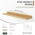 thumbnail image 5 of Floating Picture Ledge Shelves for Wall Set of 4, 24 Inch Solid Wood Wall Shelves with Lip Long Large Nursery Book Shelf for Toys Storage Kids Bookshelf Wall Mounted Living Room Bedroom Decor Frames, 5 of 14