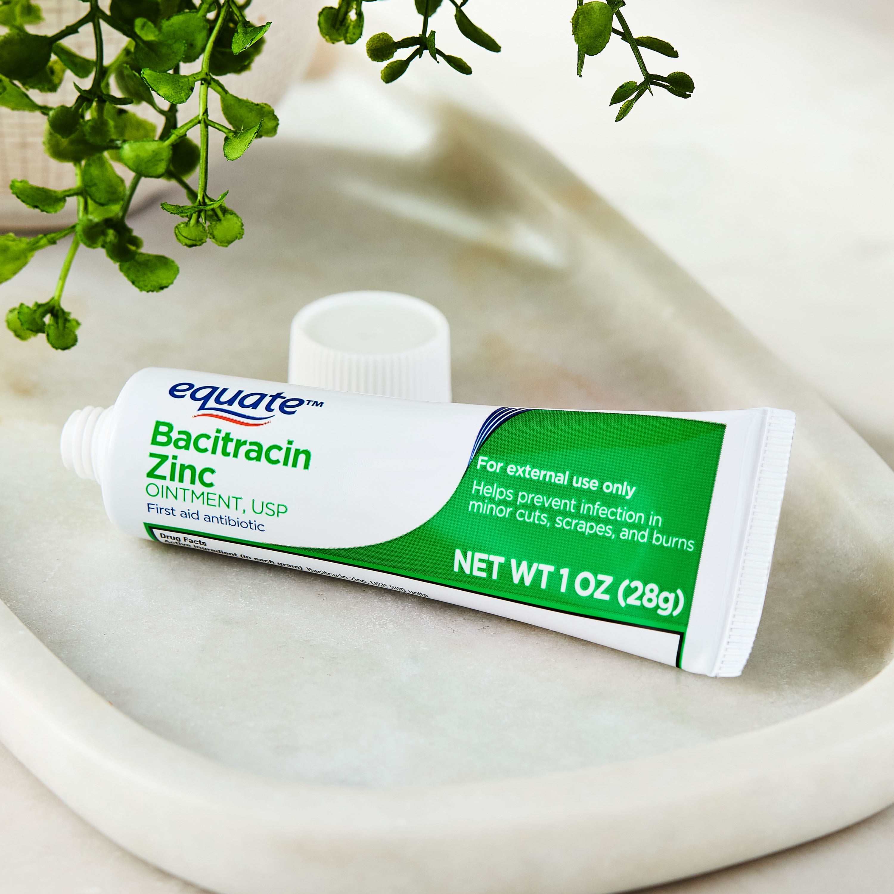 Equate Bacitracin Zinc USP Ointment, First Aid Antibiotic, 1 oz