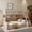 Twin XL over Queen+Beige, variant on Full XL over Queen Bunk Bed with Integrated Shelving, Color-Changing Lights & Pegboard for Bedroom,Beige