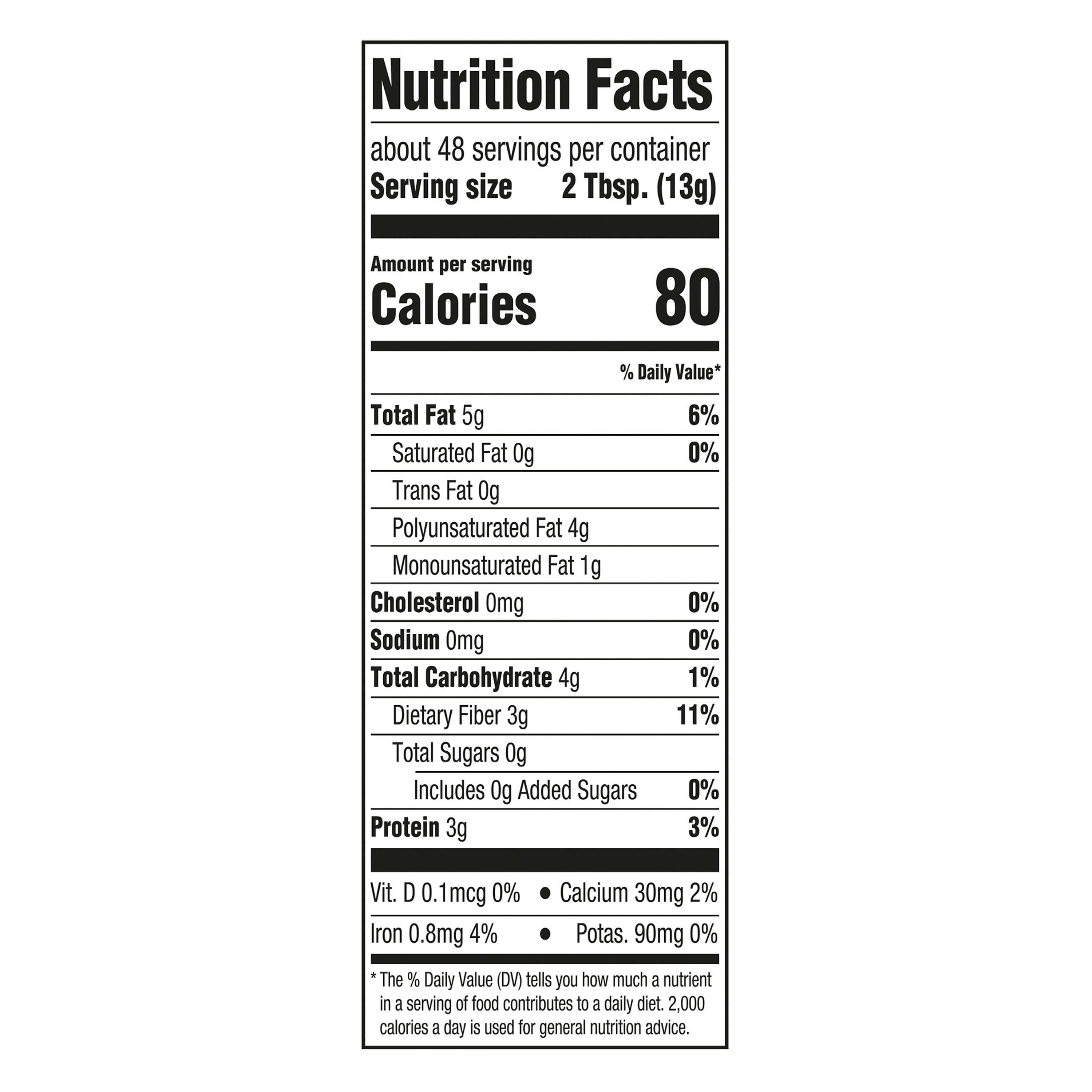 Great Value Organic Whole Flax Seed, 22 oz