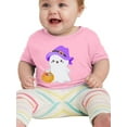 thumbnail image 1 of Fluffy Ghost W Pumpkin T-Shirt Infant -Image by Shutterstock,  6 Months, 1 of 4