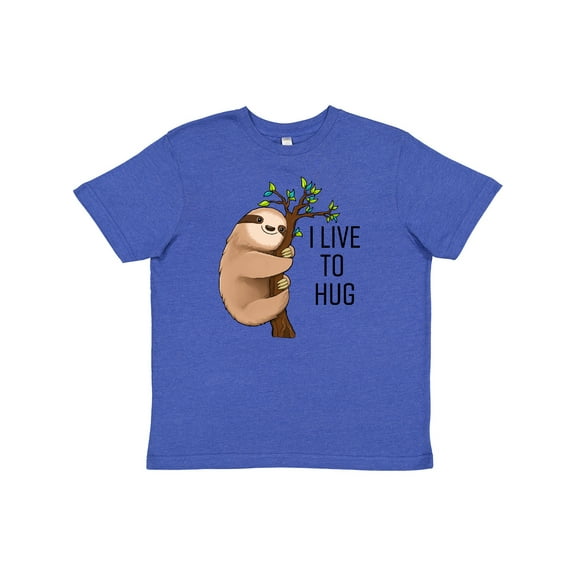 Inktastic I Live to Hug- Cute Sloth on a Branch Youth T-Shirt
