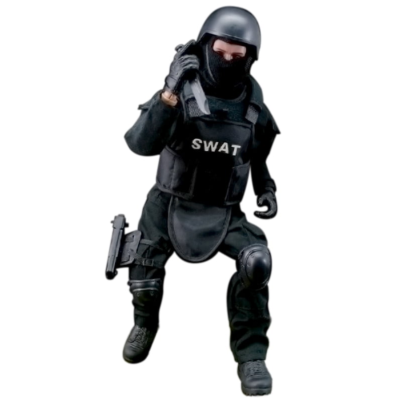 1/6 Soldier SWAT Black Uniform Military Army Suit 12'' Figure Set Model Toys 