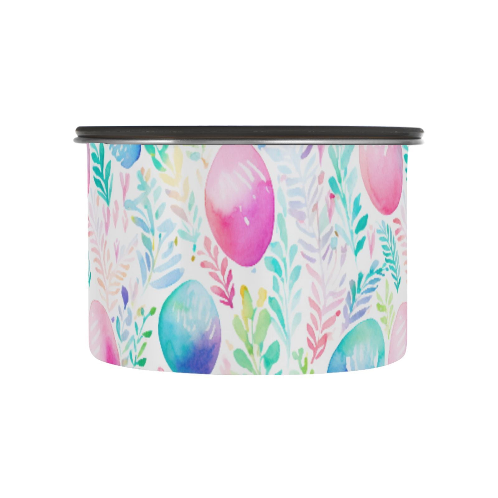 Rainbow Easter Eggs Airtight Coffee Bean Canister 30oz Food Storage Containers with Lids For Gournd, Tea, Sugar, Flour, Rice, Cereal, Candy Cookie Jar