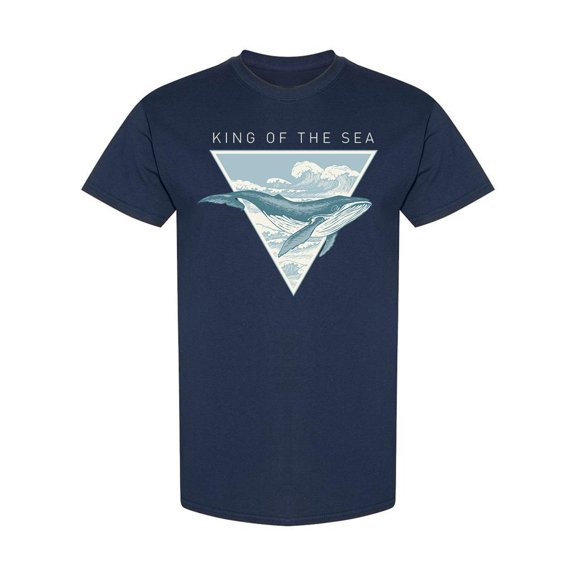 Whale King Of The Sea Design T-Shirt Men -Image by Shutterstock, Male Small