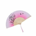 thumbnail image 4 of 2 unids seda estilo chino estilo mano fanático japonés plegable ventilador boda fiesta danza decoración del hogar decoración adornos artesanía, 4 of 7