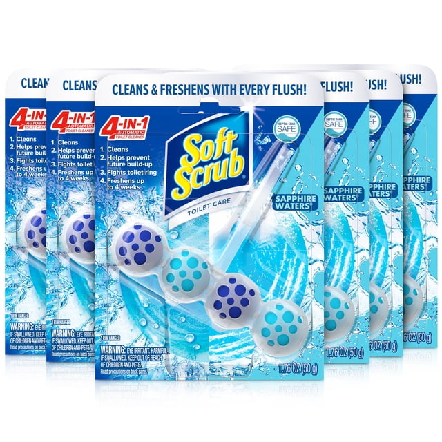 Perchero para limpiar inodoros Soft Scrub, 4 en 1, 6 unidades