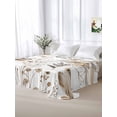 thumbnail image 5 of Brown Grey Floral Spring Queen Size Flat Sheet, Wrinkleproof & Fadeproof Cooling Flat Bed Sheet Only, Watercolor Botanical Butterfly Breathable Soft Bedding Top Sheets 90 x 102 Inches, 5 of 8