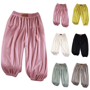 Antinious Toddler Girls Pants Solid Ice Silk Proof Jogger Breathable Sweatpants,Boys Girls Pants,Kids Jogger Pants,Black,140