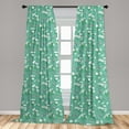 thumbnail image 5 of Ambesonne Hipster Curtains, Blooming Butterflies Sketch, Pair of 28"x84", Seafoam and Pale Pink, 5 of 5