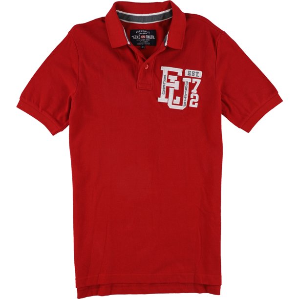 Ecko Unltd. Polo de rugby Eu 72 con pecho izquierdo para hombre, rojo, grande