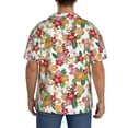 thumbnail image 3 of Lsque Pineapple Flower print Men's Cuban Collar Short Sleeve Shirt Summer Beachwear Casual Button Down Fashionable Vacation Leisure Shirt-Large, 3 of 7