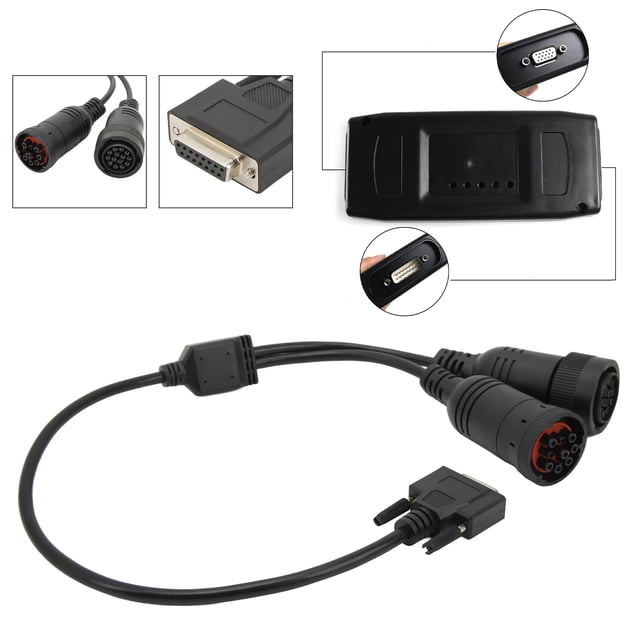 Adaptador De Diagnóstico, Transmisión Estable Resistente Antienvejecimiento 457-6114 Cable De Diagnóstico Y De 14 Pines Y 9 Pines Caucho ABS Para ET3 OBD2 317-7485