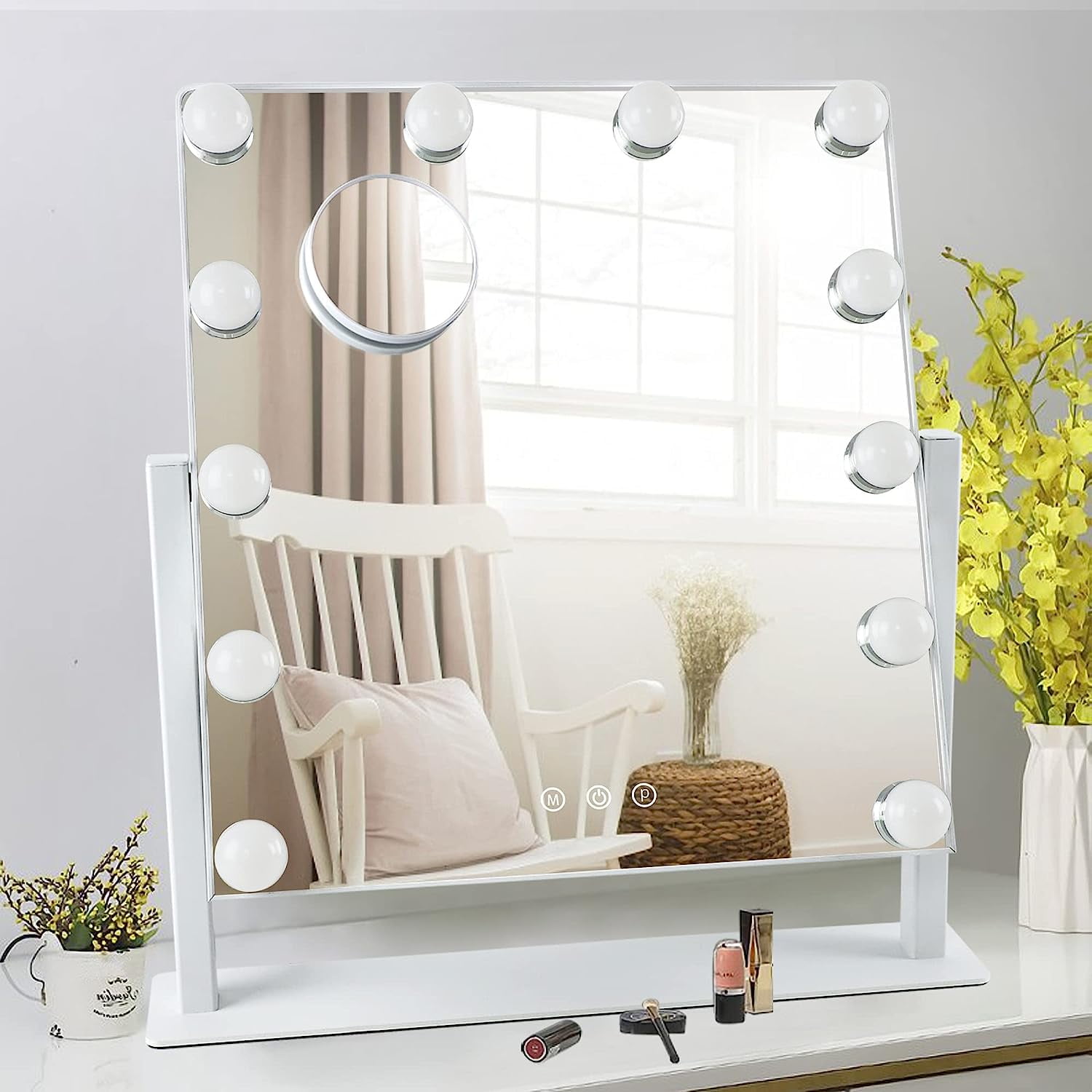 Depuley 18" Hollywood Vanity Makeup Mirror with 12 Dimmable LED Bulbs