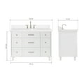 thumbnail image 5 of ARIEL Monroe 49 Inch Single Oval Sink Bathroom Vanity With Pure White Quartz Countertop 1.5 Inch Edge In White, 5 of 8
