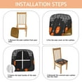 thumbnail image 4 of Halloween Spider Web Hanging Pumpkins Seat Covers for Dining Room Chairs Set Of 6,Stretch Printed Washable Chair Seat Cover with Elastic Ties and Button,Removable Waterproof Couch Cushion Covers, 4 of 6